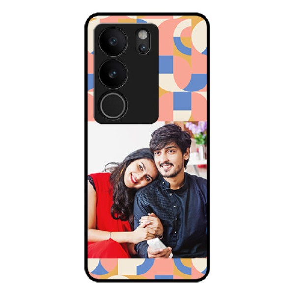 Vivo V29 Pro 5G Custom Glass Phone Case - Semi - Circle Maze Pattern Design