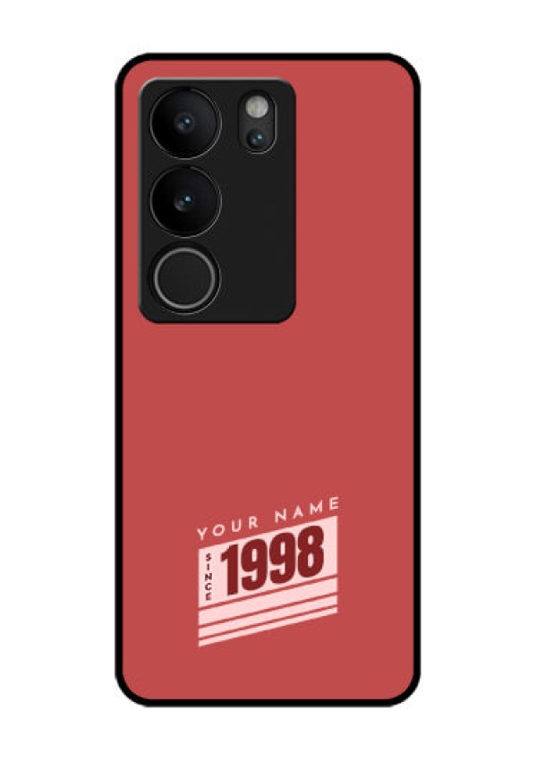 Vivo V29 Pro 5G Custom Glass Phone Case - Red Custom Year Of Birth Design