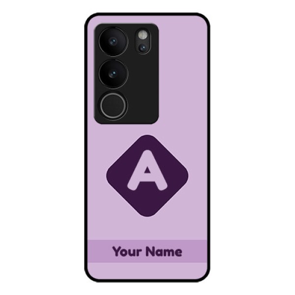 Vivo V29 Pro 5G Custom Glass Phone Case - Custom Letter In Curved Badge Design Vivo V29 Pro 5G Custom Glass Phone Case - Custom Letter In Curved Badge Design