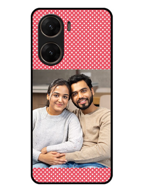 Custom Vivo V29E 5G Custom Glass Phone Case - White Dotted Design