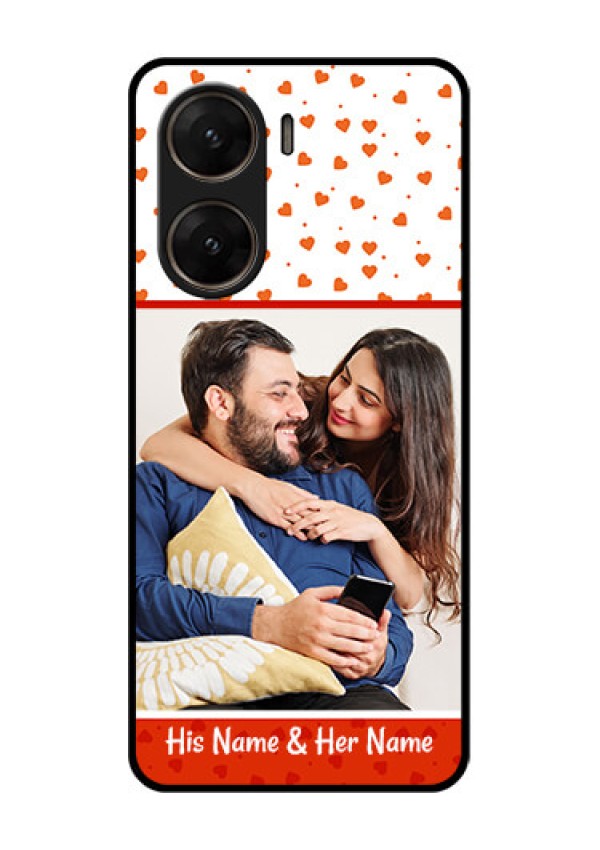 Vivo V29E 5G Custom Glass Phone Case - Orange Love Symbol Design