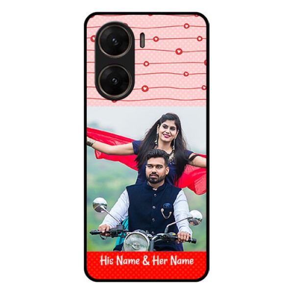Vivo V29E 5G Custom Glass Phone Case - Red Pattern Case Design
