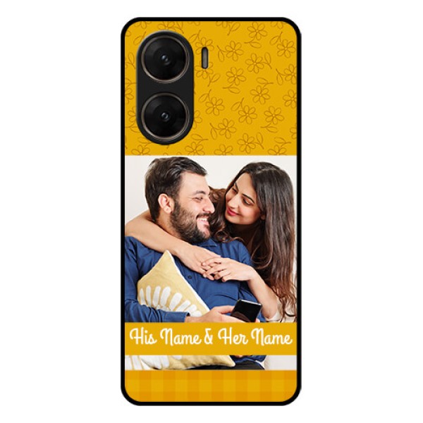 Vivo V29E 5G Custom Glass Phone Case - Yellow Floral Design