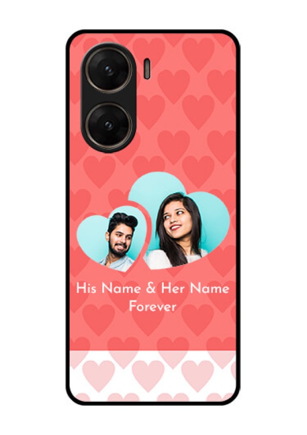 Vivo V29E 5G Custom Glass Phone Case - Couple Pic Upload Design