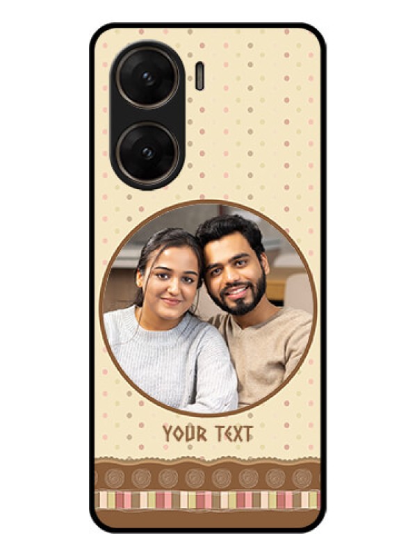 Custom Vivo V29E 5G Custom Glass Phone Case - Brown Dotted Mobile Case Design