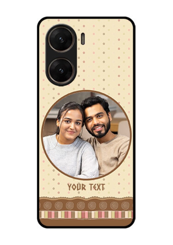 Vivo V29E 5G Custom Glass Phone Case - Brown Dotted Mobile Case Design