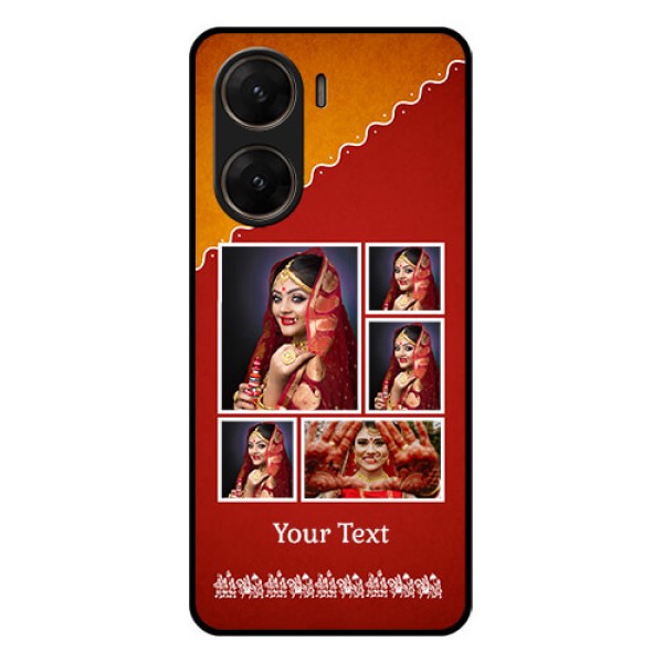 Vivo V29E 5G Custom Glass Phone Case - Wedding Pic Upload Design