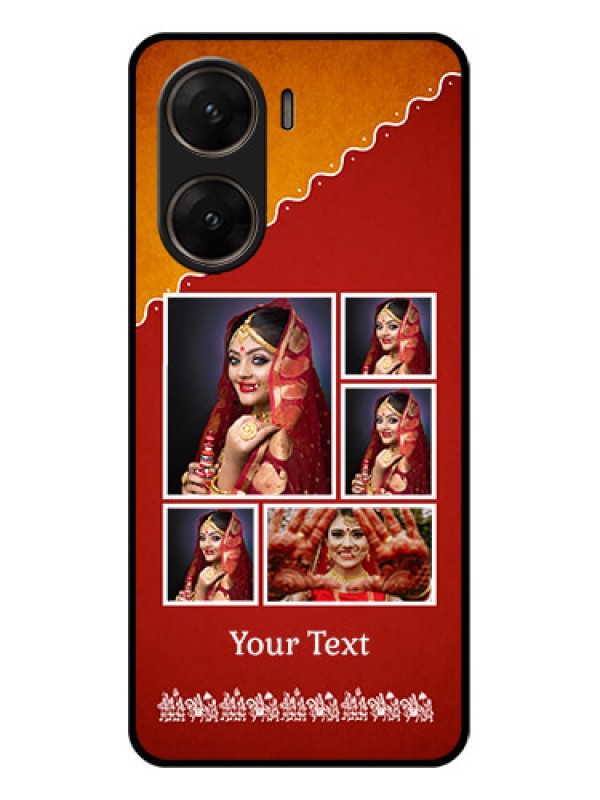 Custom Vivo V29E 5G Custom Glass Phone Case - Wedding Pic Upload Design