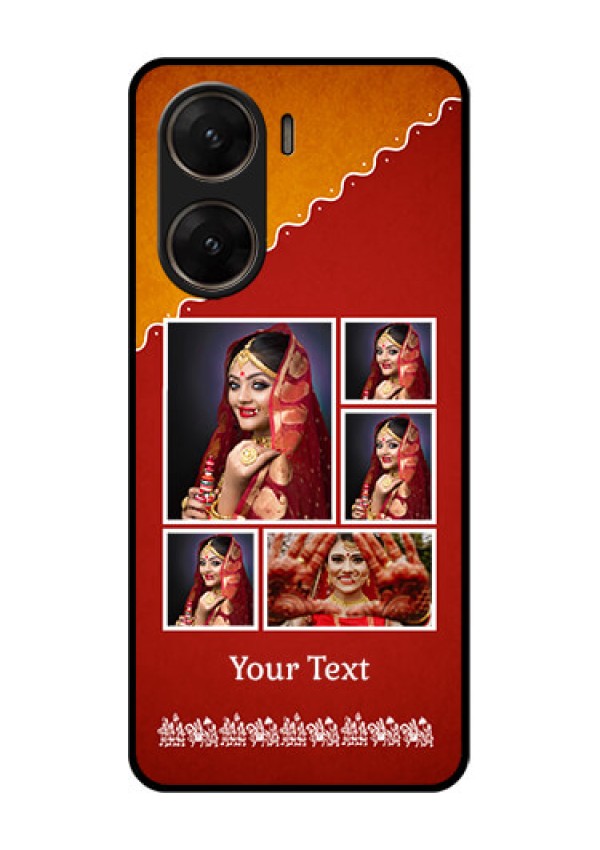 Vivo V29E 5G Custom Glass Phone Case - Wedding Pic Upload Design