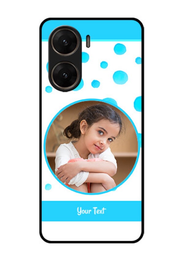 Vivo V29E 5G Custom Glass Phone Case - Blue Bubbles Pattern Design