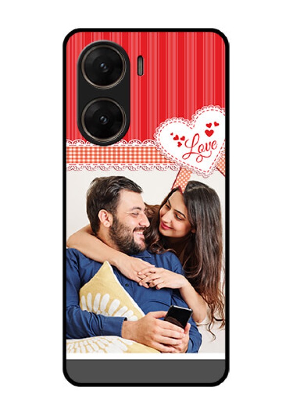 Vivo V29E 5G Custom Glass Phone Case - Red Love Pattern Design