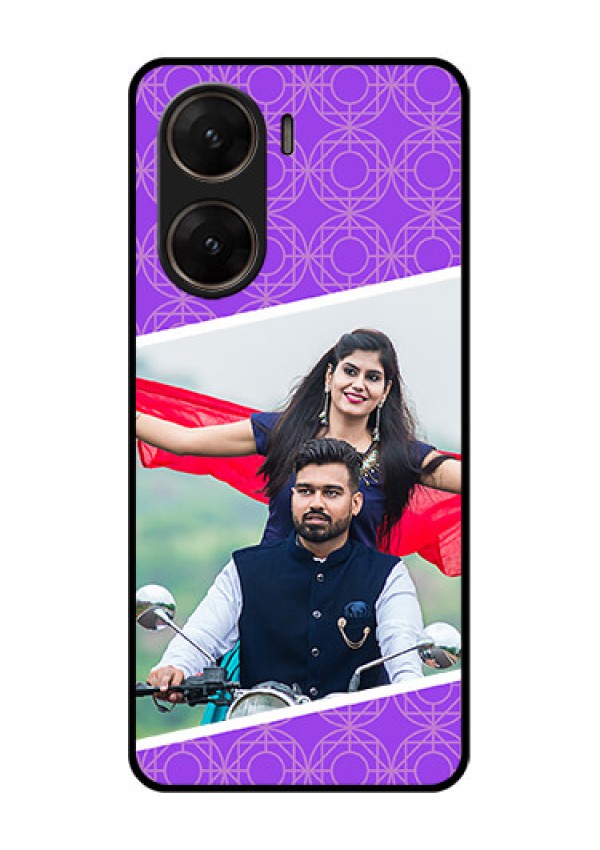Vivo V29E 5G Custom Glass Phone Case - Violet Color Pattern Design