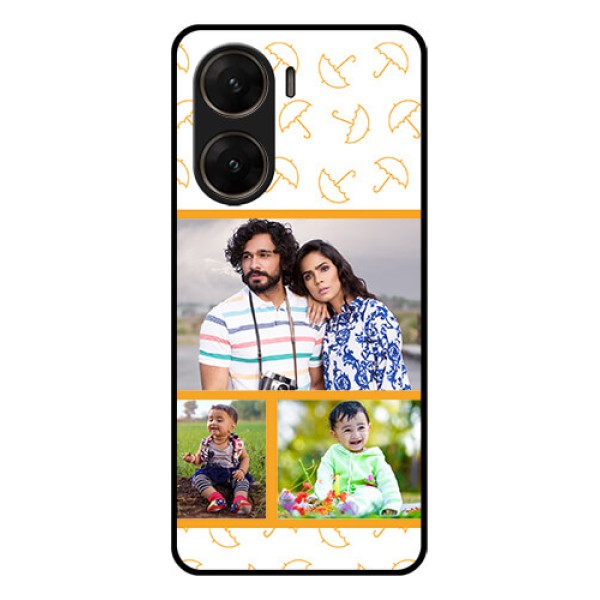 Vivo V29E 5G Custom Glass Phone Case - Yellow Pattern Design Vivo V29E 5G Custom Glass Phone Case - Yellow Pattern Design