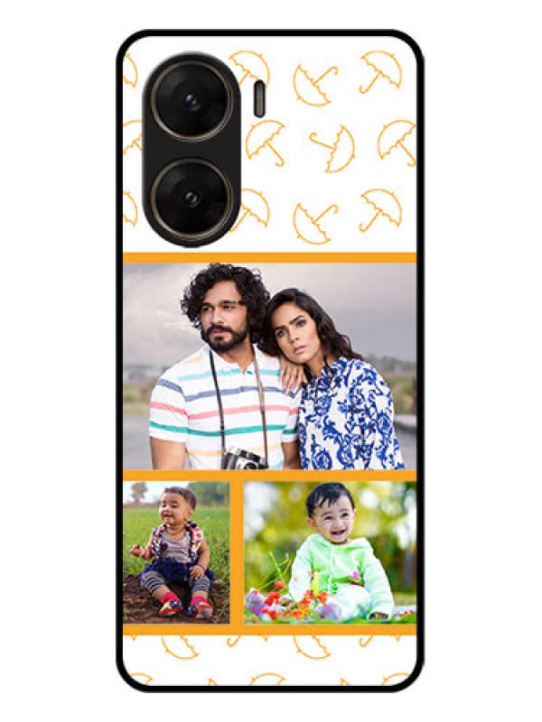 Custom Vivo V29E 5G Custom Glass Phone Case - Yellow Pattern Design