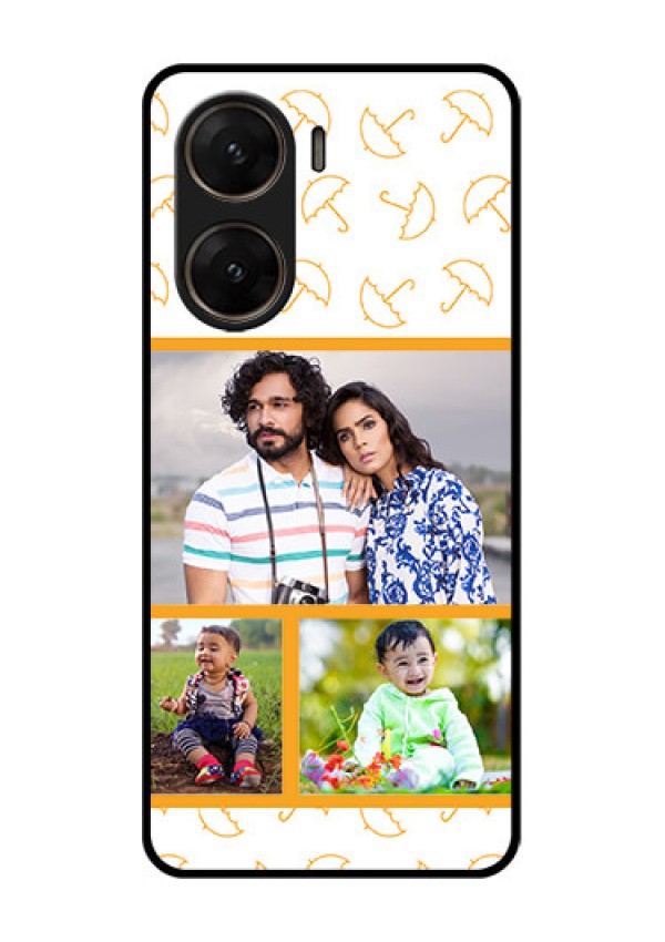 Vivo V29E 5G Custom Glass Phone Case - Yellow Pattern Design