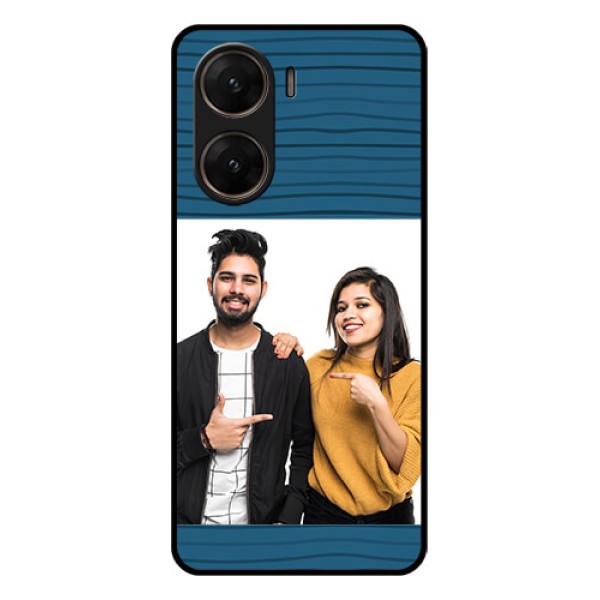 Vivo V29E 5G Custom Glass Phone Case - Blue Pattern Cover Design