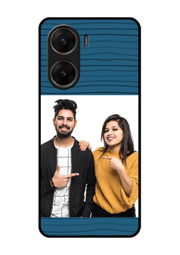 Vivo V29E 5G Custom Glass Phone Case - Blue Pattern Cover Design