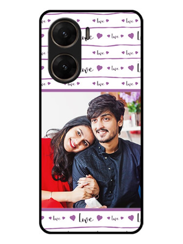 Custom Vivo V29E 5G Custom Glass Phone Case - Couples Heart Design