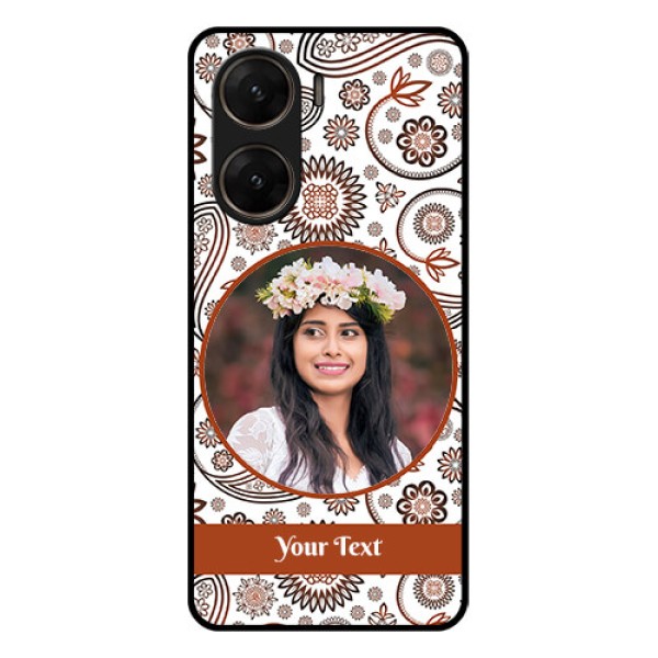 Vivo V29E 5G Custom Glass Phone Case - Abstract Flower Design