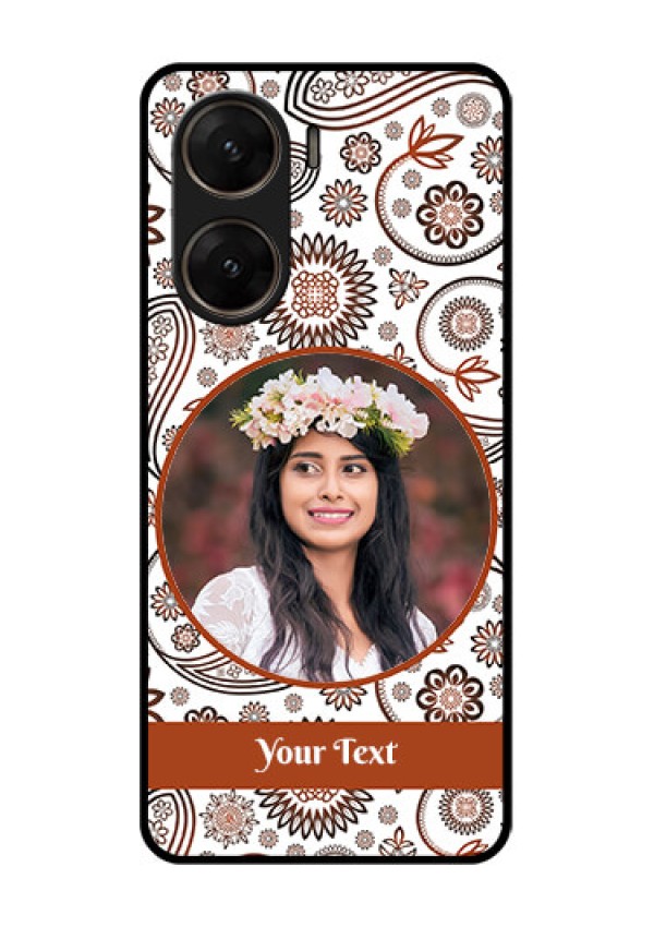 Vivo V29E 5G Custom Glass Phone Case - Abstract Flower Design