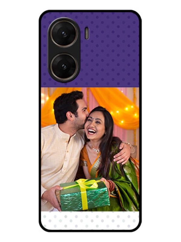 Custom Vivo V29E 5G Custom Glass Phone Case - Violet Colored Pattern Design