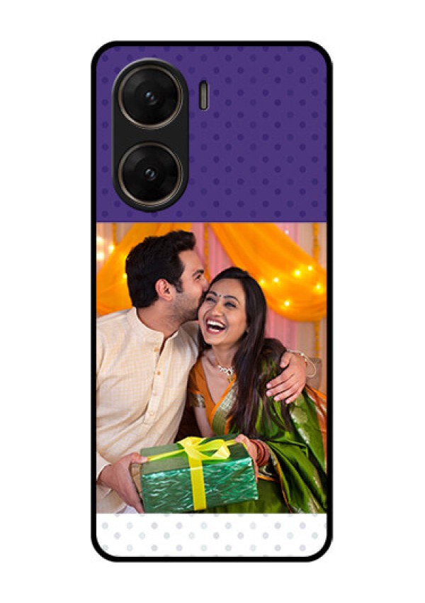 Vivo V29E 5G Custom Glass Phone Case - Violet Colored Pattern Design