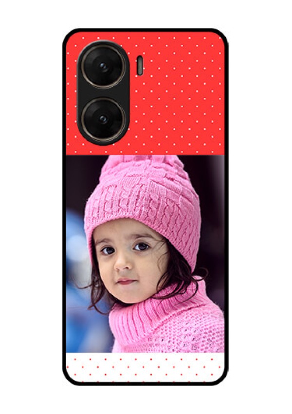 Vivo V29E 5G Custom Glass Phone Case - Red Pattern Design