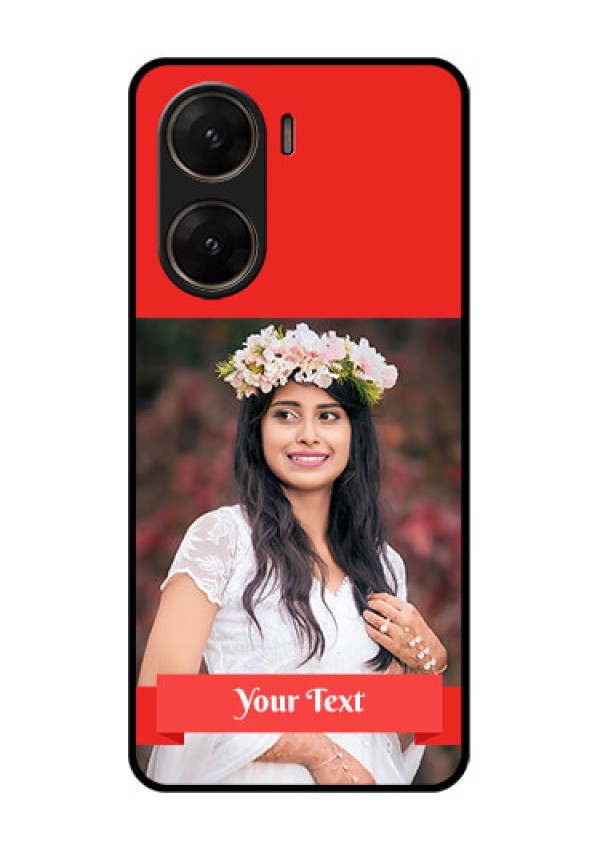 Vivo V29E 5G Custom Glass Phone Case - Simple Red Color Design