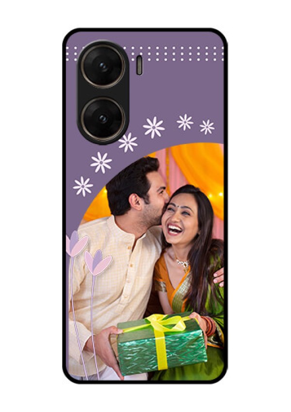 Vivo V29E 5G Custom Glass Phone Case - Lavender Flowers Design