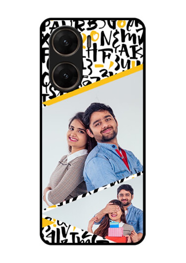 Vivo V29E 5G Custom Glass Phone Case - Letters Pattern Design