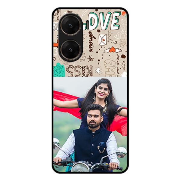 Vivo V29E 5G Custom Glass Phone Case - Love Doodle Pattern
