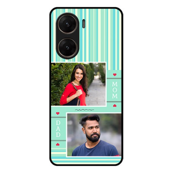 Vivo V29E 5G Custom Glass Phone Case - Mom & Dad Pic Design