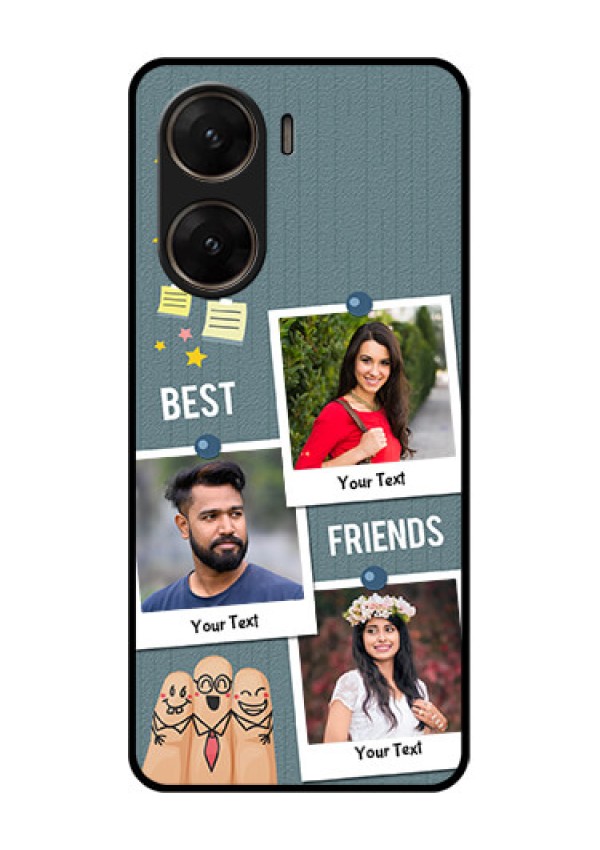 Vivo V29E 5G Custom Glass Phone Case - Sticky Frames And Friendship Design
