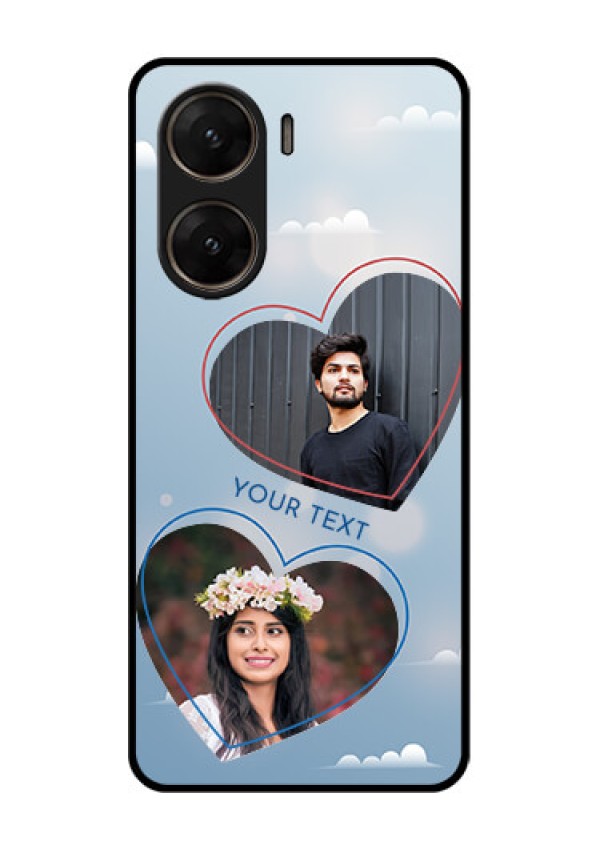 Vivo V29E 5G Custom Glass Phone Case - Blue Color Couple Design