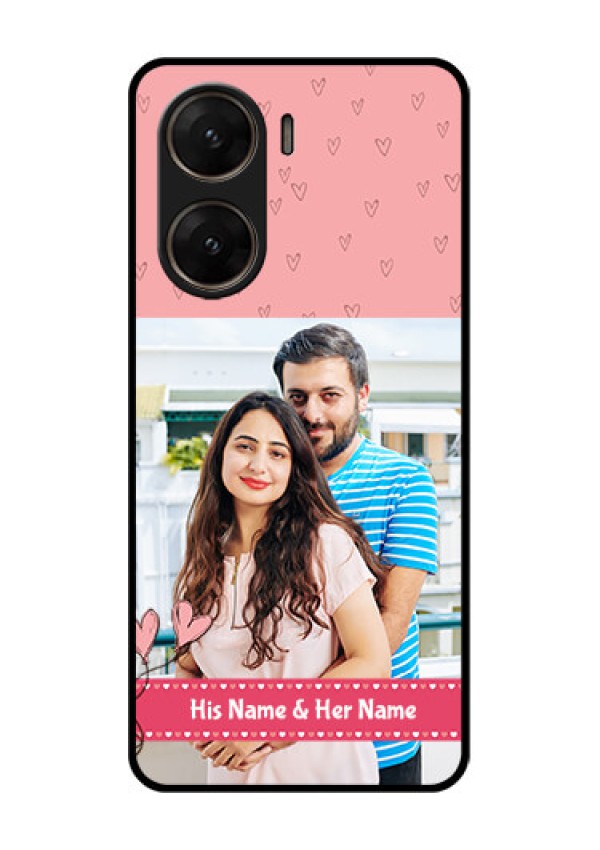 Vivo V29E 5G Custom Glass Phone Case - Love Design Peach Color