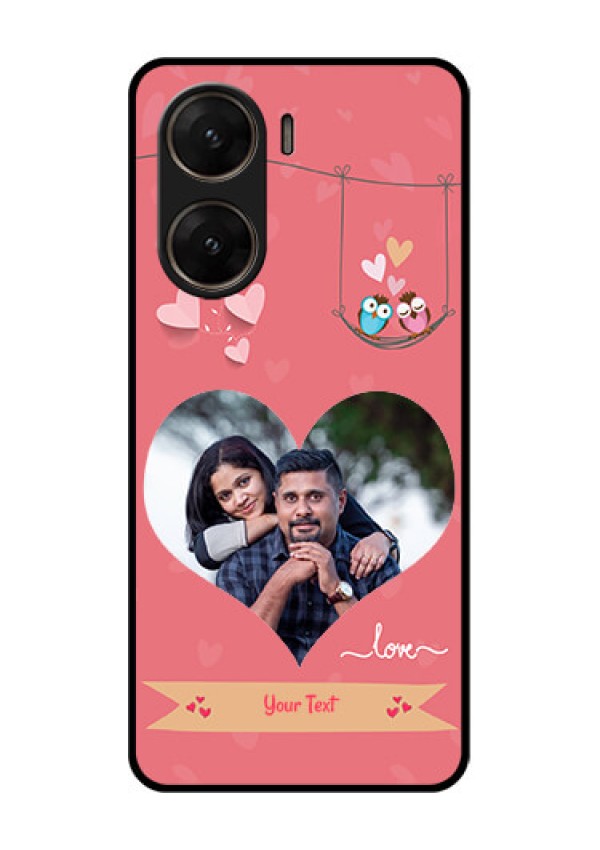 Vivo V29E 5G Custom Glass Phone Case - Peach Color Love Design