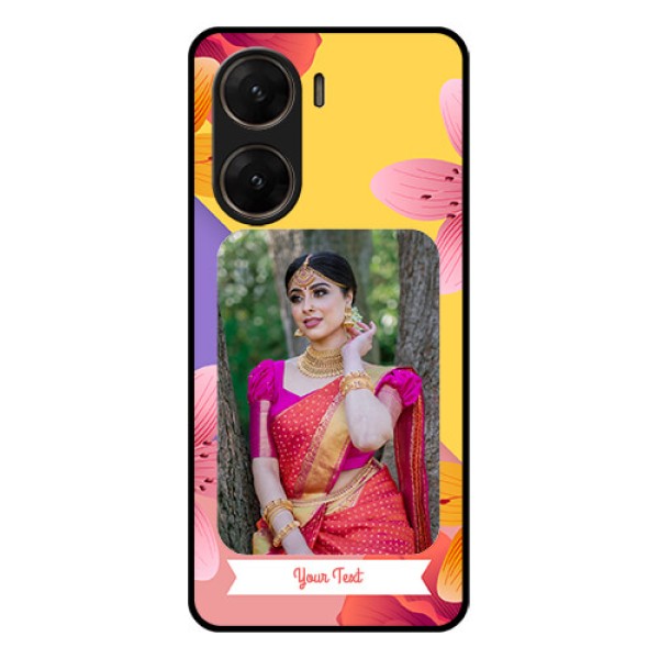 Vivo V29E 5G Custom Glass Phone Case - 3 Image With Vintage Floral Design