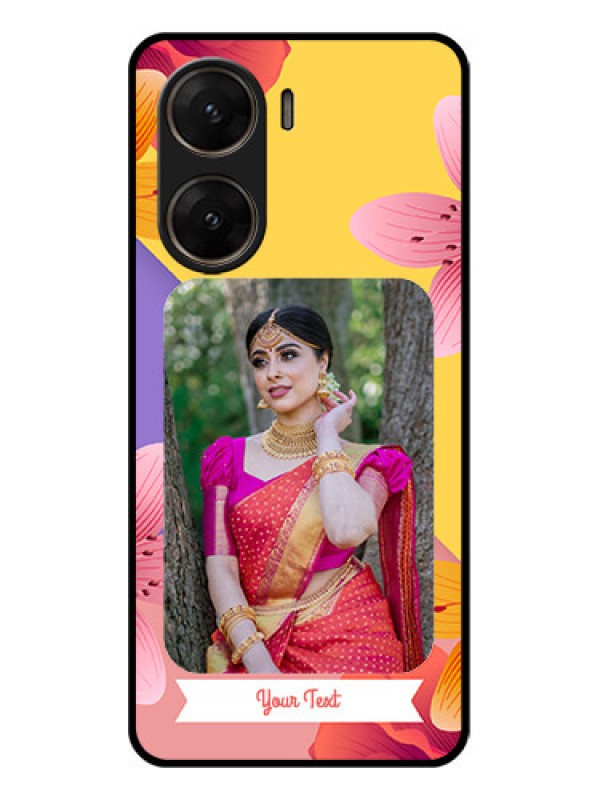 Custom Vivo V29E 5G Custom Glass Phone Case - 3 Image With Vintage Floral Design