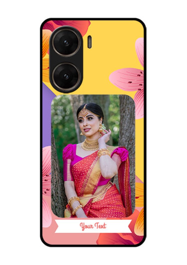 Vivo V29E 5G Custom Glass Phone Case - 3 Image With Vintage Floral Design