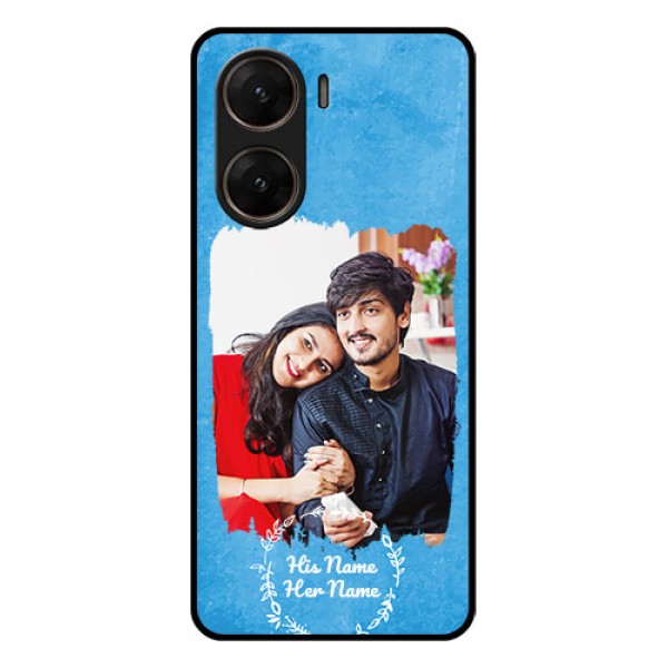 Vivo V29E 5G Custom Glass Phone Case - Blue Color Vintage Design