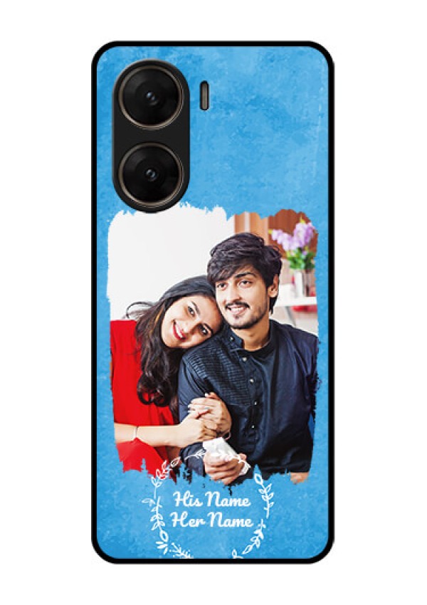 Vivo V29E 5G Custom Glass Phone Case - Blue Color Vintage Design