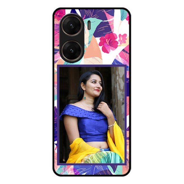 Vivo V29E 5G Custom Glass Phone Case - Abstract Floral Design