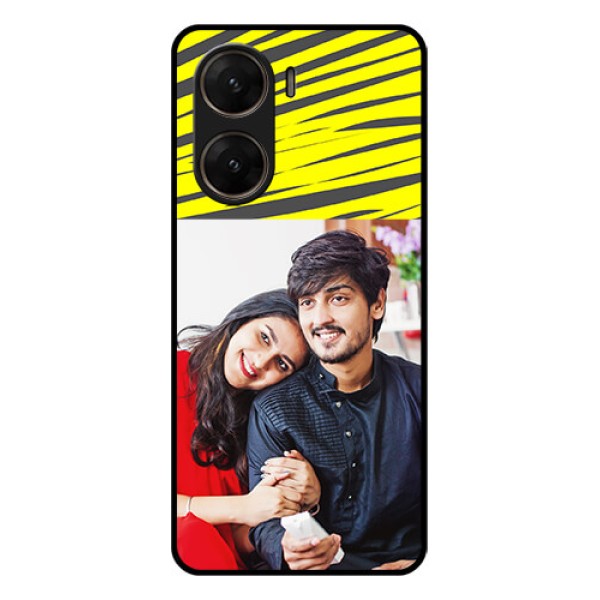 Vivo V29E 5G Custom Glass Phone Case - Yellow Abstract Design