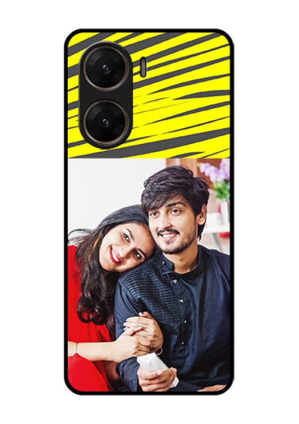 Vivo V29E 5G Custom Glass Phone Case - Yellow Abstract Design