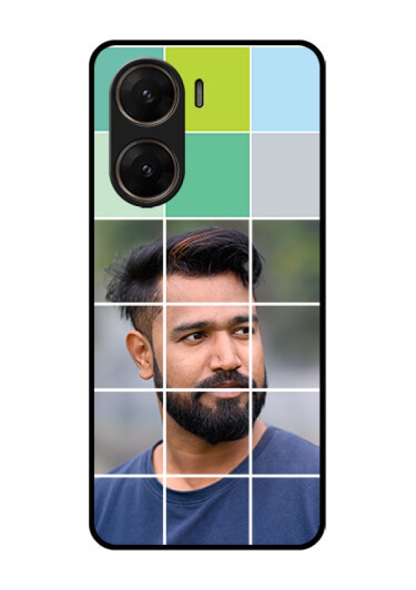 Vivo V29E 5G Custom Glass Phone Case - With White Box Pattern