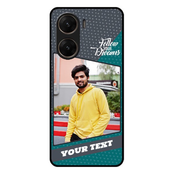 Vivo V29E 5G Custom Glass Phone Case - Background Pattern Design With Quote Vivo V29E 5G Custom Glass Phone Case - Background Pattern Design With Quote