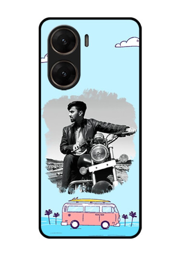 Vivo V29E 5G Custom Glass Phone Case - Travel & Adventure Design