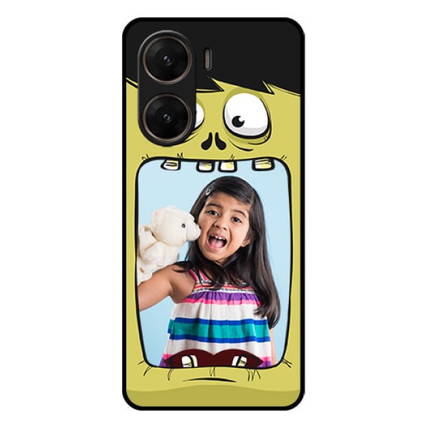 Vivo V29E 5G Custom Glass Phone Case - Cartoon Monster Back Case Design