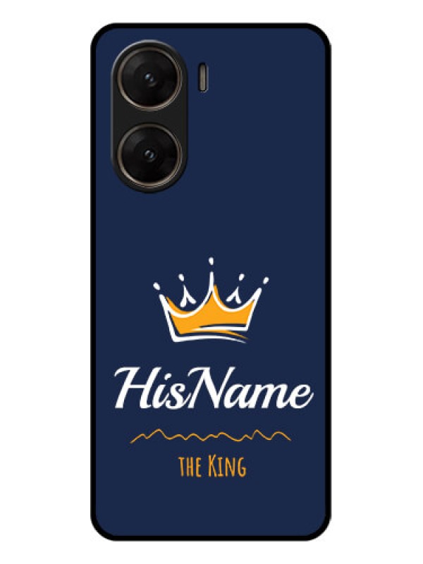 Custom Vivo V29E 5G Custom Glass Phone Case - King With Name Design