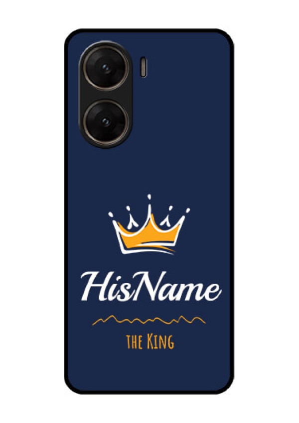 Vivo V29E 5G Custom Glass Phone Case - King With Name Design